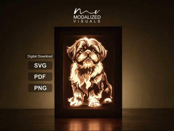 Bringing Gentle Charm to Life: The Shih Tzu Lightbox Paper Cut Shadow Box
