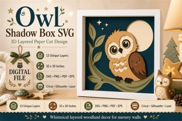 Creating Depth and Wonder with a 13-Layer Owl Shadow Box