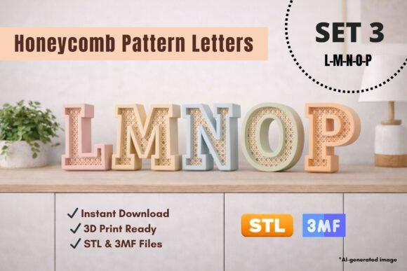 Elevating Decor with Honeycomb Pattern Letters SET 3