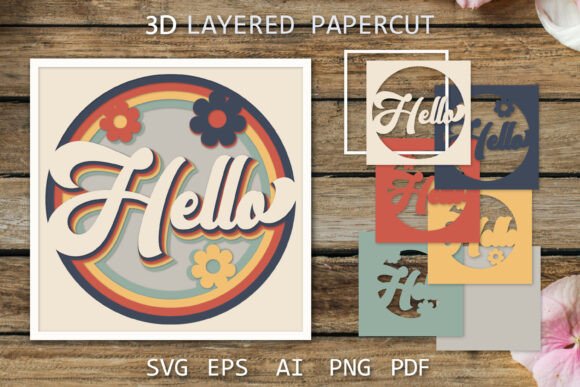 Exploring the Retro Paper Cut Hello Card Design