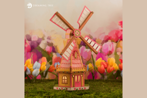 Illuminating Spring: The Art of the Windmill Light Up SVG Box Card