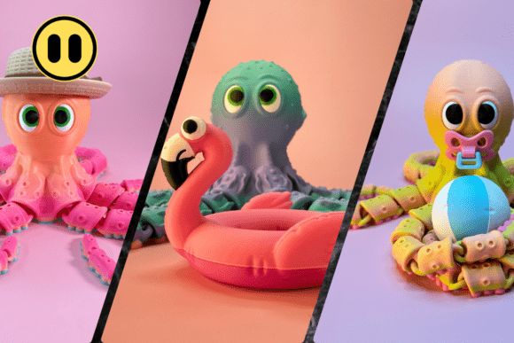 OCTOPUS TRIO: Customizable 3D Printed Art
