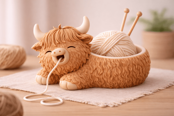 Strategic Craft Management: The Yarn Buddy Highland Cow as a Productivity Tool